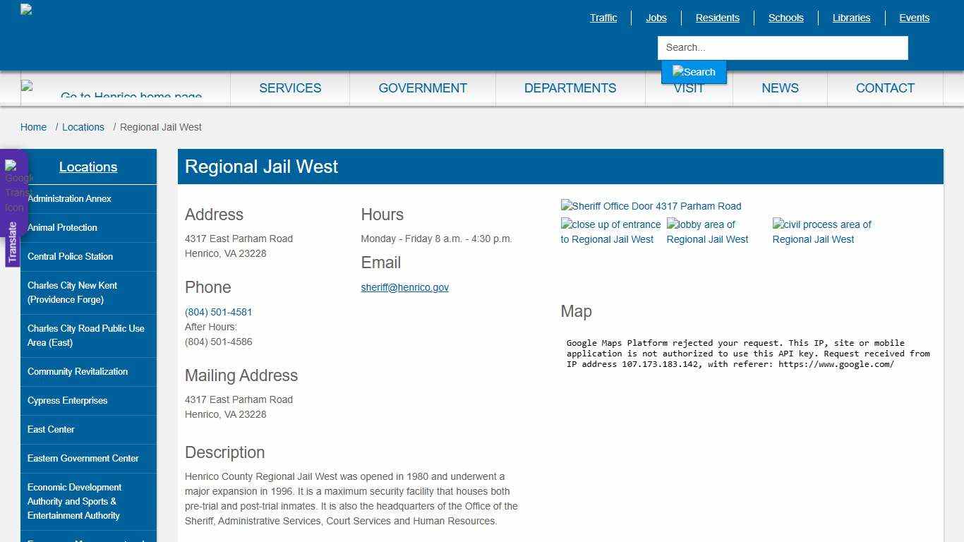 Regional Jail West » Henrico County, Virginia